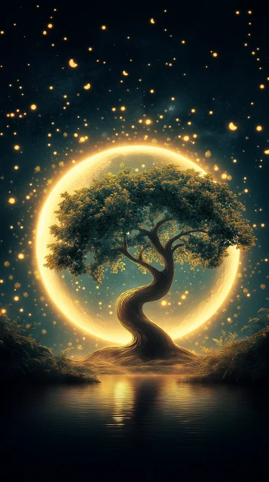 Moonlit Old Tree