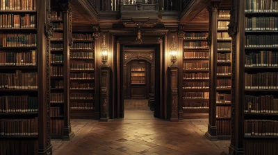 Elegant Antique Bookstore Interior