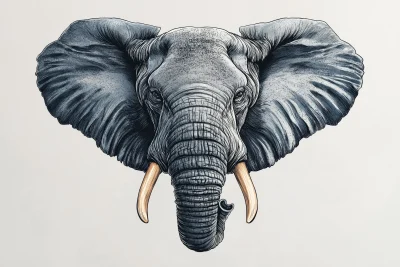 Realistic Elephant Sticker Design