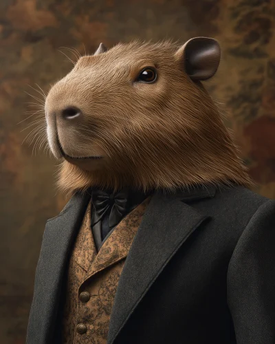 Capybara in Elegant Attire