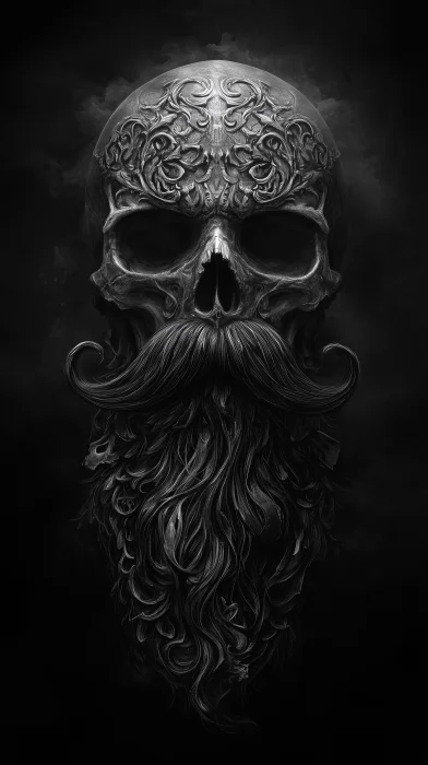 Intricate Symmetric Skull Artwork