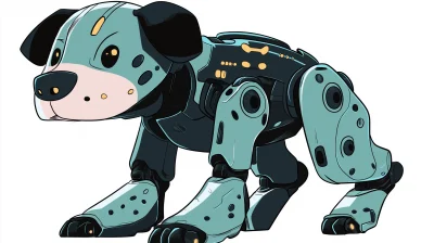 Futuristic Robot Dog Illustration