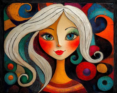 Whimsical Folk Art Painting