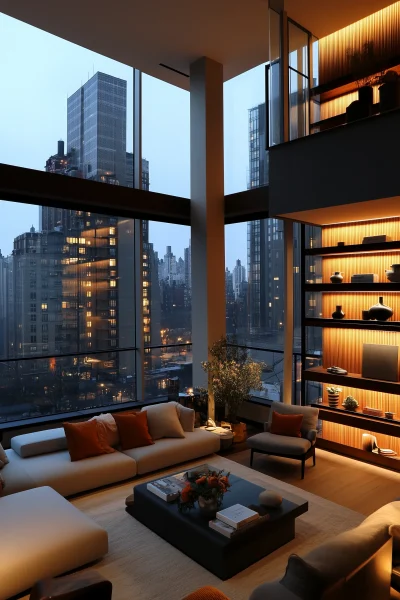 Cozy Living Room with Balcony View