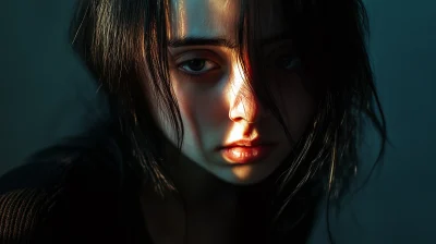 Cinematic Lighting with Sad Girl