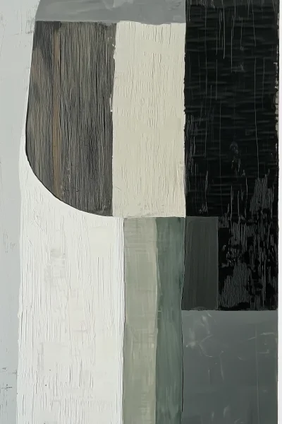 Abstract Composition in Gray, White, and Black