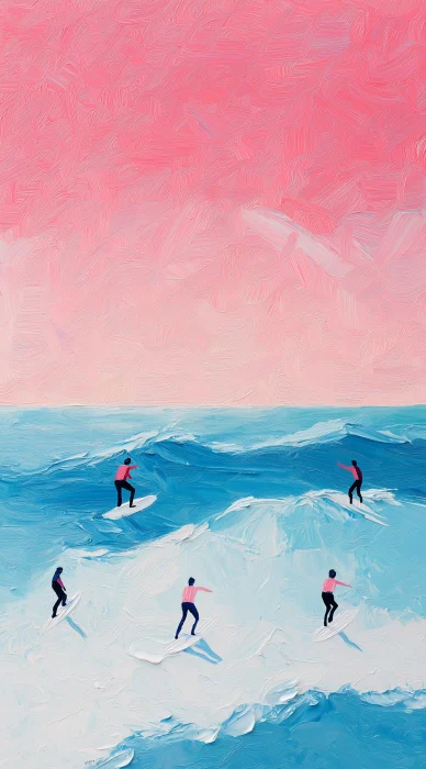 Surrealistic Ocean Surfers