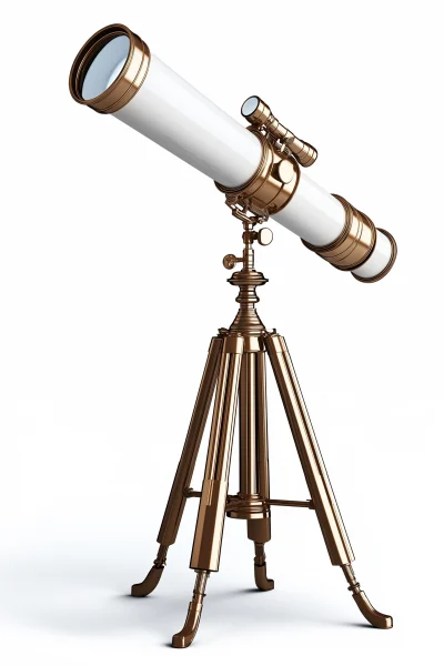 Telescope on White Background