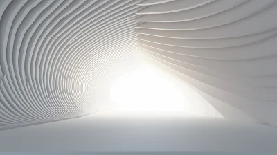 Minimalist Architecture with Patterned Wave Lines