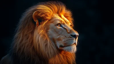 Majestic Lion in Pastel Background