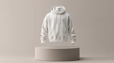 3D White Plain Hoodie Mockup