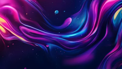 Colorful Liquid Waves Abstract Background