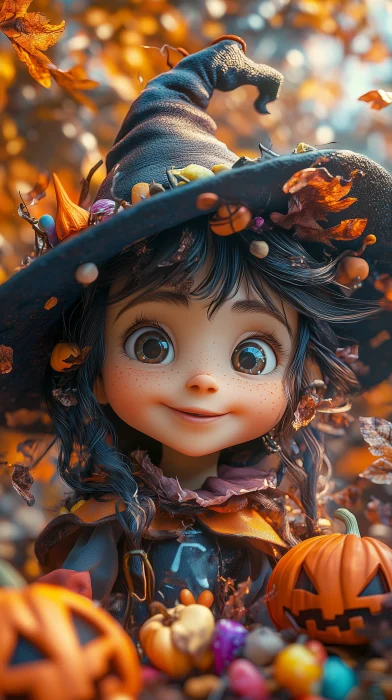 Cute Witch Girl 3D Artwork