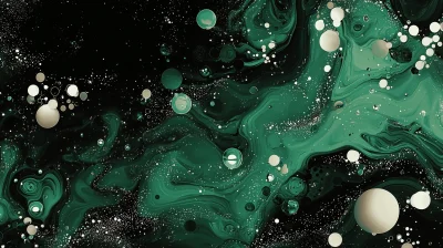 Green and Black Abstract Art