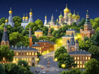 Kremlin Street at Night