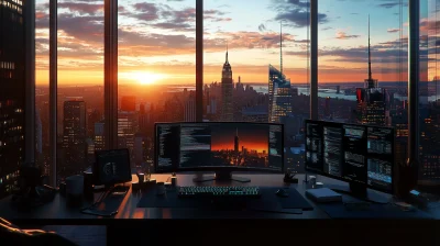 Gigantic Computer Screens in Study Room