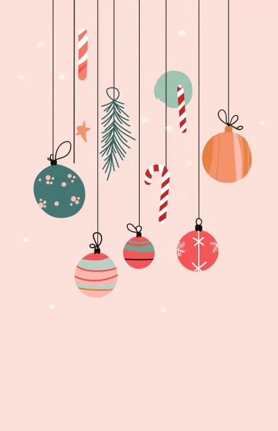 Christmas Baubles and Candy Canes Illustration