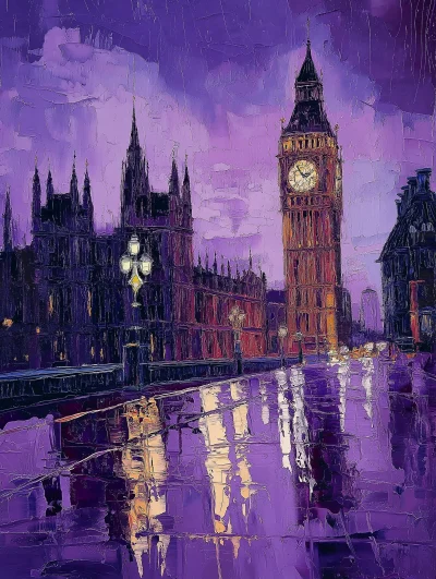 London Night Scene with Big Ben