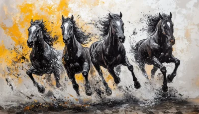 Running Horses Painting