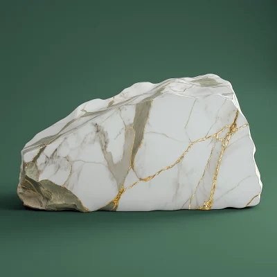 Elegant Marble Piece on Green Background