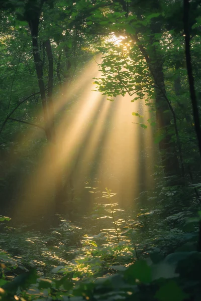 Sunlight in Dense Forest