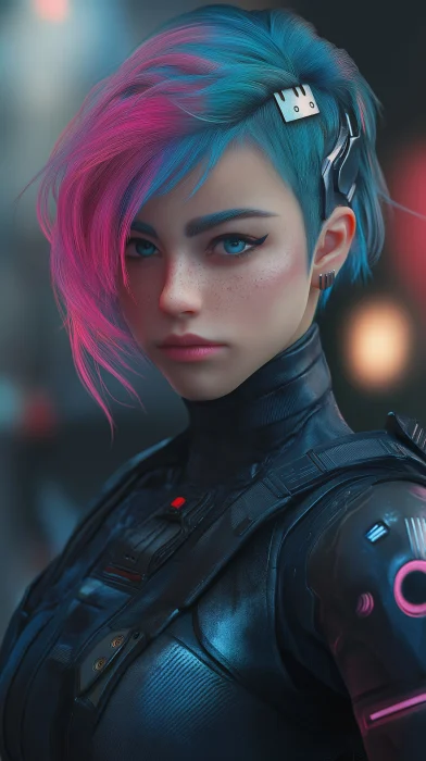 Cyberpunk Dystopian Woman