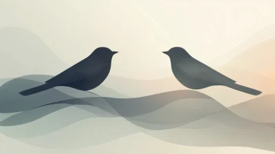 Birds in Abstract Illustration