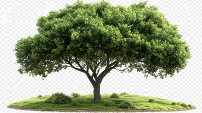 Realistic Green Tree Cutout