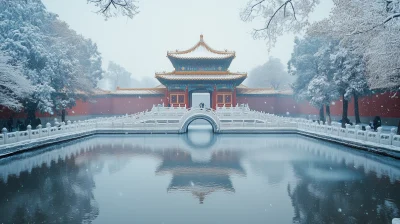 Winter Snow Scenery in the Forbidden City Dream of the Red Chamber Garden