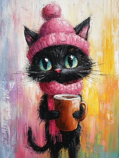 Winter Cat Painting