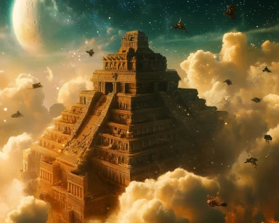 Fantasy Ziggurat in the Sky