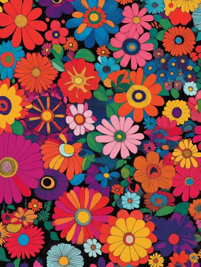 Hippie Flower Power Poster