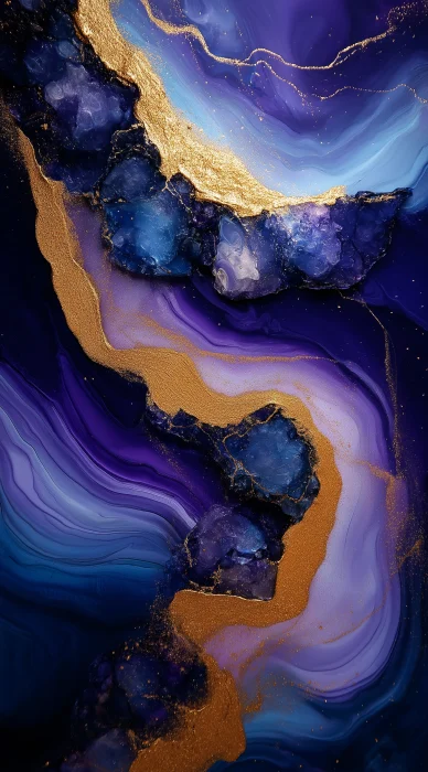 Fluid World Map Acrylic Painting