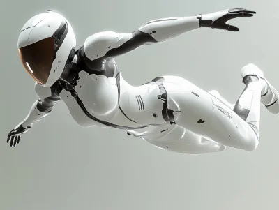 Futuristic Flying Woman