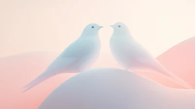 Smooth Birds in Gradient Background