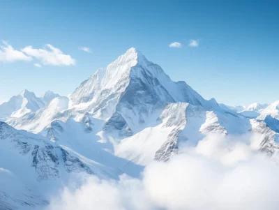 Light Blue Snow Mountain Background