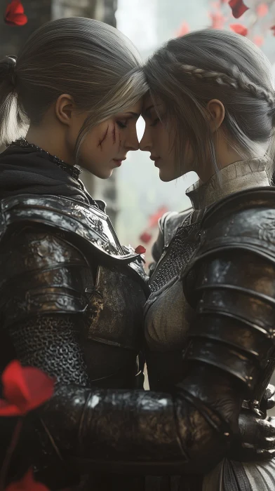 Dark Souls Characters in Romantic Embrace