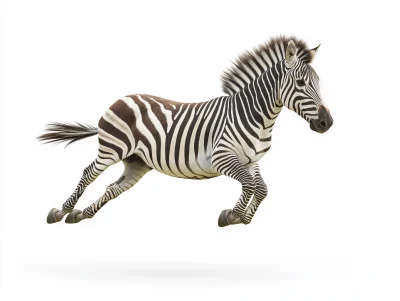 Zebra floating in mid-air