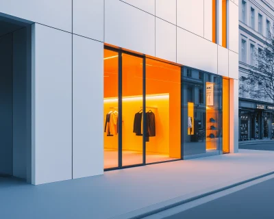 High Tech Fashion Store Exterior