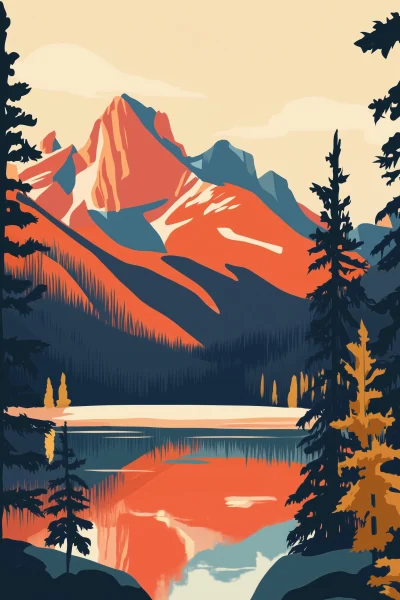 Banff National Park Illustration