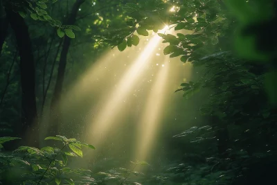 Sunlight in Dense Forest