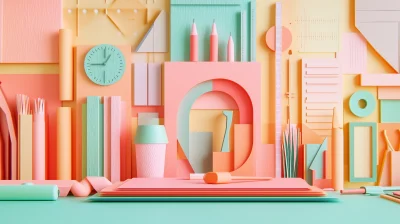 Architectural Tools in Pastel Tones