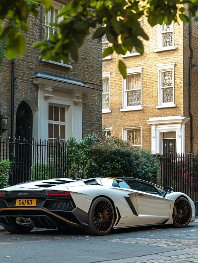 Gucci Style White Lamborghini Aventador Roadster