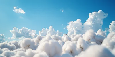 Blue Sky with Cotton Clouds