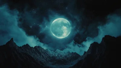 Moonlit Mountain Range