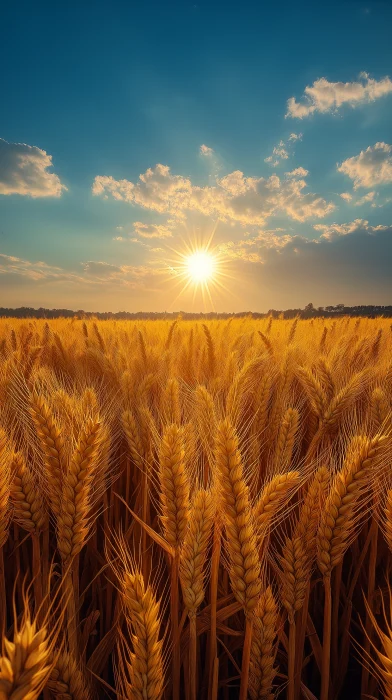 Sunrise over a yellow field