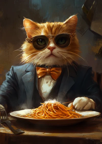 Mafia Boss Cat Illustration