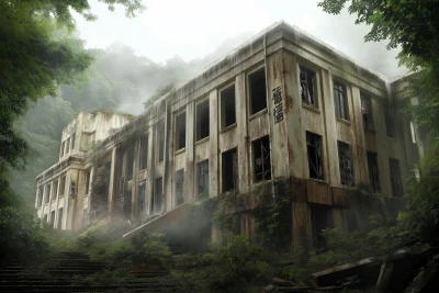 Abandoned school in the mountains