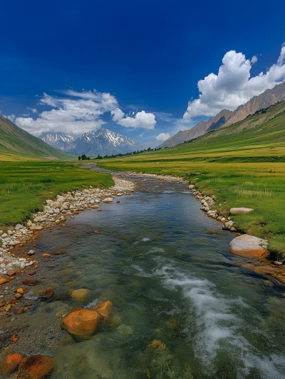 Scenic Nature Landscape in Kashmir