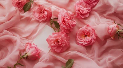 Pink Roses and Silk Table